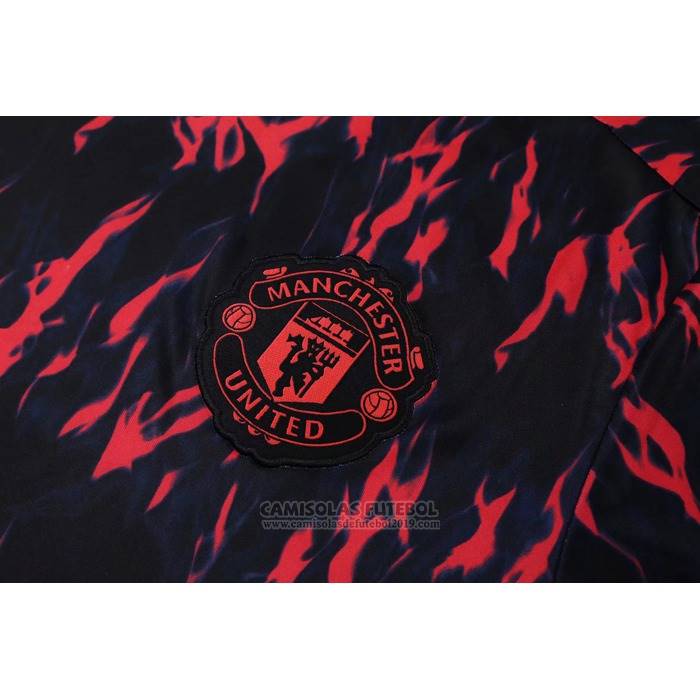 Fato de Treino Manchester United Manga Curta 2022 Vermelho - Calcas Curta